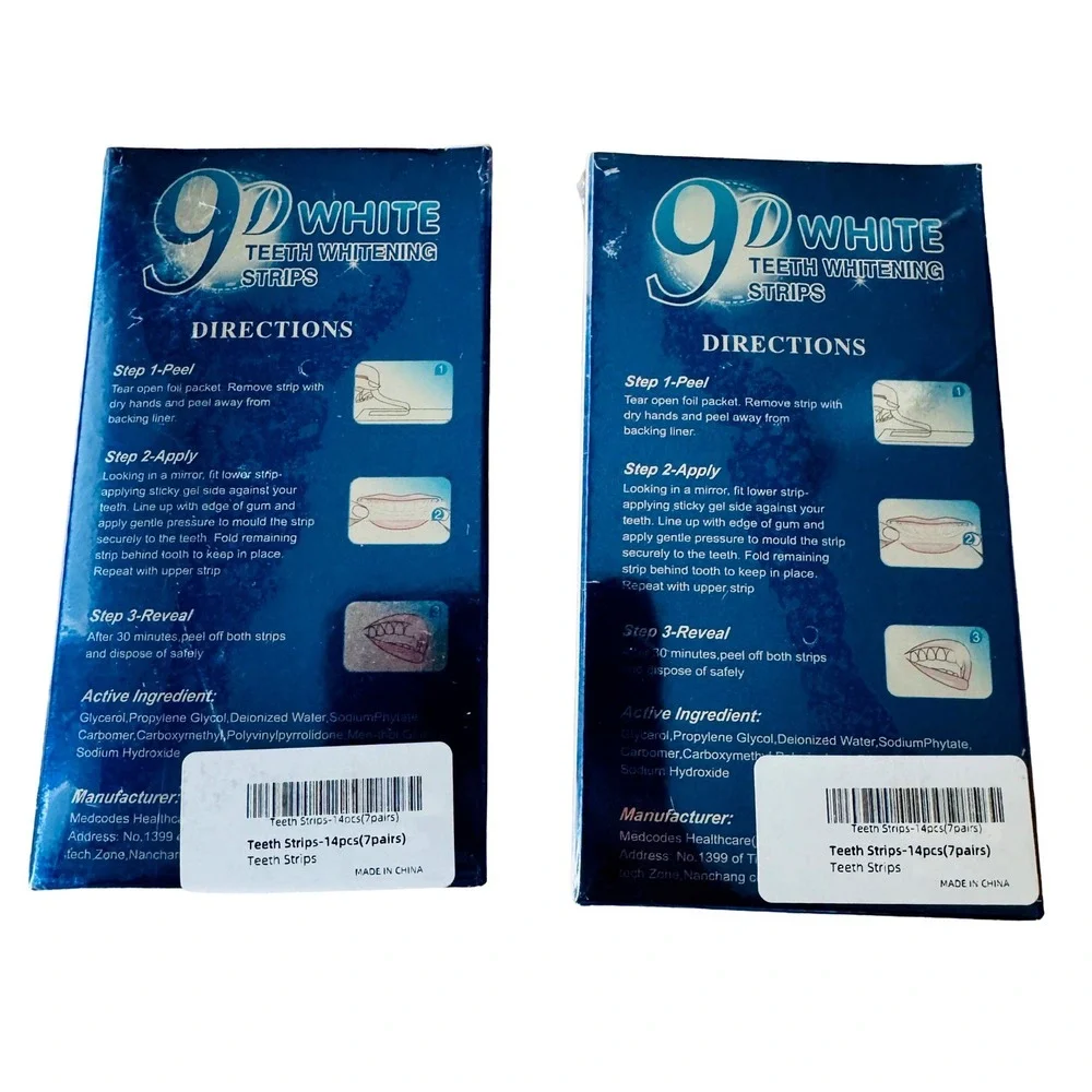 9D Teeth‎ Whitening Strips 2 Pcs New Brightening Oral Care